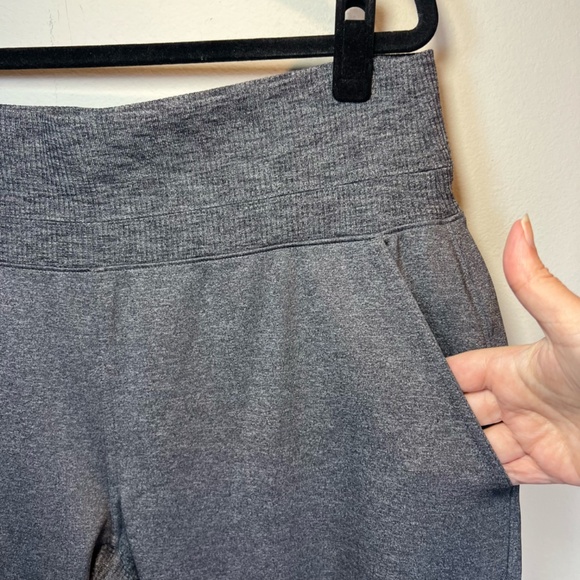 Athleta Womens Venice High Rise Jogger Pants Gray Heather Athletic Zip Pocket XL - Picture 5 of 14